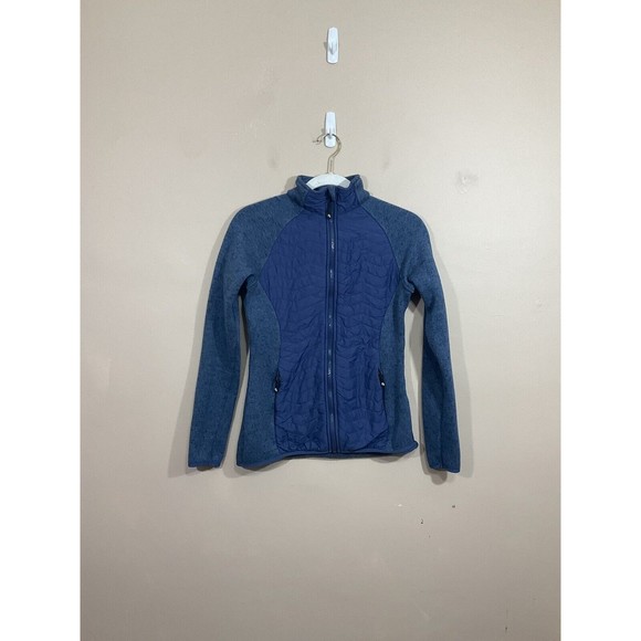 Dover Jackets & Blazers - Dover Saddlery Womens Quilted Fleece Full ZIp Jacket XS Blue Equestrian Horse